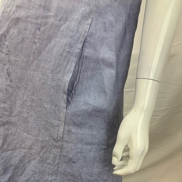 NWT Kyla Seo Ombre Linen Dip-Dye Embroidered Hi-Low Shirt Dress Anthropologie - Picture 5 of 8